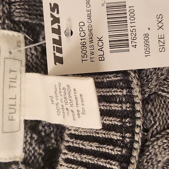 Full Tilt size XXS washed cable cropped sweater - Picture 6 of 6